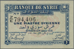 1 Piastre 1920 P. 6, Only A Light Center Fold, No Holes Or Tears, Still Crisp Original Paper And Colors, Condition:... - Syria