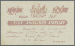 5 Shillings POW Camp Money, Issued During The BOER - War In 1914, P.NL, Offset Printed On Normal Paper Without... - South Africa