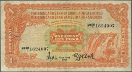 SOUTHWEST AFRICA: 1 Pound 1959 P. 11, Used With Several Folds, Stain And Minor Holes In Paper, No Repairs, Nice... - South Africa