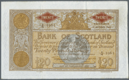 20 Pounds 1942 P. 94c, Bank Of Scotland, 2 Vertical And One Horizontal Fold, Light Creases At Upper Right, No Holes... - Other & Unclassified