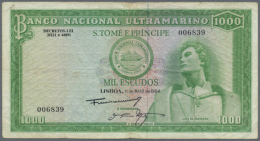 1000 Escudos 1964, P.40 In Used Condition With A Number Of Folds And Stained Paper. Condition: F (R) - Sao Tome And Principe
