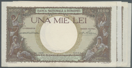 Set Of 4 Notes 1000 Lei 1x Dated 1936 (P. 44) And 3x Dated 1938 (P. 46), All Notes With Fresh Crisp Paper And... - Romania