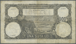 100 Lei 1930 P. 33, Used With Several Folds And Minor Border Tears, Lightly Stained Folds, No Holes, No Repairs,... - Romania