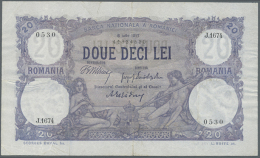 20 Lei 1917 P. 20, Vertical And Horizontal Folds, Light Creases In Paper, Two 1cm Tears, No Holes, No Repairs,... - Romania