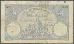 20 Lei 1907 P. 16, Used With Several Folds And Light Creases, Stained Paper, 2 Border Splits, No Holes, No Repairs,... - Romania