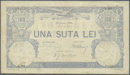 100 Lei 1907 P. 14, Used With Several Folds And Light Creases, No Holes, Minor Border Tears, Still  Original... - Romania