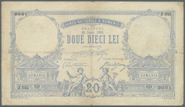 20 Lei 1892 P. 13, Early Date, Used With Stronger Vertical And Horizontal Folds, Small Center Hole,  Border Tears... - Romania