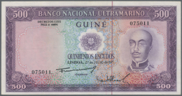 500 Escudos 1971, P.43, Very Nice Looking Note With Bright Colors And Crisp Paper, Folds At Center, Slightly... - Guinea-Bissau