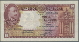 20 Escudos 1940 P. 143, Used With Folds In Paper But No Holes Or Tears, Paper Very Crisp And Colors Original, Not... - Portugal