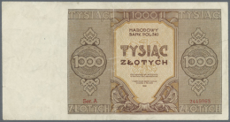 1000 Zlotych 1945, P.120 In Used Condition With Several Folds, Slightly Stained Paper And Tiny Tears At Left Border... - Poland