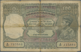 100 Rupees ND "KARACHI" Issue P. 20k With KG VI At Right In Used Condition With A Very Very Strong Vertical And... - Pakistan