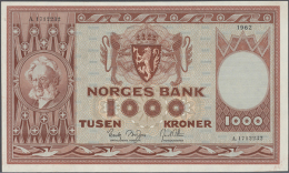 1000 Kroner 1962, P.35c, Excellent Condition For The Large Size Of This Rare Note With Two Vertical Folds And A Few... - Norway