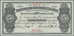 5 Dollars ND Specimen P. A8s With Small Red "Specimen" Overprint At Lower Border, Larger Top Border (from Original... - Other & Unclassified