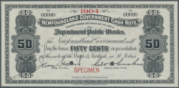 50 Cents ND Specimen P. A5s With Small Red "Specimen" Overprint At Lower Border, Larger Top Border (from Original... - Other & Unclassified