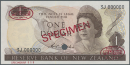 1 Dollar ND Specimen P. 163bs With Red "Specimen" Overprint In Center, One Hole Cancellation And Zero Serial... - New Zealand