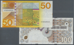 Netherlands: Set Of 2 Notes 50 And 100 Gulden 1982 And 1992 P. 96 And 101, Both With Pressed Vertical Folds And... - Other & Unclassified