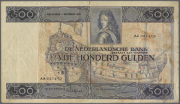 500 Gulden 1930 P. 52, Stronger Center And Vertical Fold, A 6mm Tear At Top Border And At Right, Still Original... - Other & Unclassified
