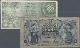 Set Of 2 Notes Containing 25 Glden 1946 P. 91 (F+ To VF-) And 10 Gulden 1939 P. 79c (F+), Nice Set. (2 Pcs) (D) - Dutch East Indies