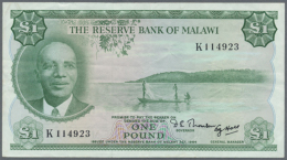 Malawi: 1 Pound L.1964 With Two Signatures At Lower Right, P.3A, Great Original Shape With Some Folds And Creases... - Malawi