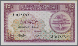 25 Piastres 1950, P.42bin Extraordinary Condition Without Any Fold Or Creases, But With Brownish Stains At Upper... - Lebanon