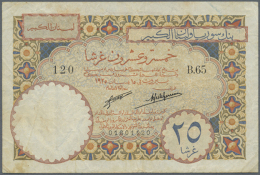 25 Piastres 1925 P. 1, Rare Early French Style Issue, Used With Several Lighter Folds And Creases, One Light... - Lebanon