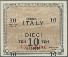 10 Lire Series 1943A P. M19b Misprint With Misplaced Print On Front, Never Folded But Light Handling In Paper,... - Other & Unclassified