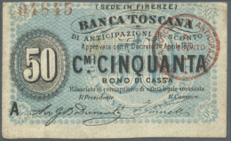 Banca Toscana 50 Centesimi L.1870 P. NL, Light Handling In Paper But No Folds, No Holes Or Tears, Condition: XF.... - Other & Unclassified