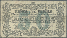 Banca Del Popolo, 50 Centisimi ND, P. NL In Used Condition With Several Folds But No Tears, Normal Traces Of Use,... - Other & Unclassified