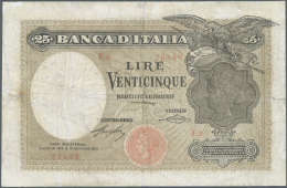 25 Lire L.1918 P. 42, Strong Used, Washed And Pressed, Trimmed Borders, Some Tears, Pinholes But Still Collectable... - Other & Unclassified