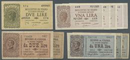 Set Of 37 Notes Containing 12x 1 Lire 1914 P. 36, 5x 1 Lire 1914 (1x P. 37a, 3x 37b, 1x 37c), 17x 1 Lira 1944 P. 29... - Other & Unclassified