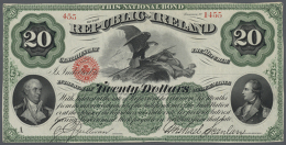 20 Dollars 1866 Plate A P. S103, Crisp Original, Never Folded, No Holes, Only One 1cm Tear At Upper Border, Dints... - Ireland