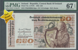 Republic Of Ireland 50 Pounds 1982, P.74a In Perfect UNC Condition, PMG Graded 67 Superb Gem Unc EPQ (R) - Ireland