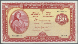 20 Pounds 1976 P. 67c, Folds And Creases In Paper But No Holes Or Tears, Still Original Crispness In Paper And... - Ireland