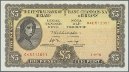 5 Pounds 1975, P.65c With A Tiny Dint At Upper Left Corner, Otherwise Perfect. Condition: AUNC (D) - Ireland