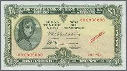 1 Pound 1962-76 SPECIMEN, P.64bs In Excellent Condition With Minor Creases In The Paper And Soft Horizontal Fold.... - Ireland