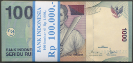 2008. 100 Banknotes IDR 1.000. XLM 899801-900. Emissions 2000/08. Kapitan Pattimura. Replacement Notes. Rare. (R) - Indonesia