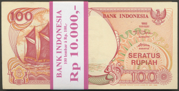 1994. 100 Banknotes IDR 100. ZFC 168601-700. Emissions 1992/94. Ship And Volcano. Scarce. (R) - Indonesia