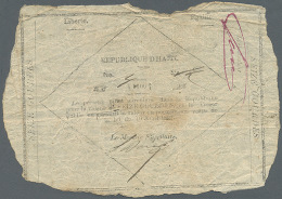 16 Gourdes L.1827 P. 30, Used With Several Folds And Creases, Stain Trace In Center, Borders Worn, One Tiny Hole,... - Haiti