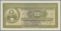 50 Drachmai ND(1926) Color Trial, P.84ct, Font And Back Printed Seperatly, Perforation "cancelled" On Both, Never... - Greece