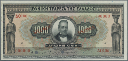 1000 Drachmai 1923 Specimen P. 79s, Light Creases At Left And Right Border, Light Stain At Left Border, No Tears Or... - Greece