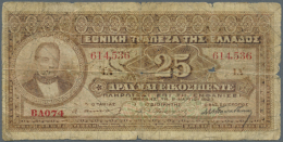 Set Of 2 Notes Containing 5 Drachmai 1923 P. 70a And 25 Drachmai P. 71a, The P. 70a Is Used With Folds And A Tiny... - Greece