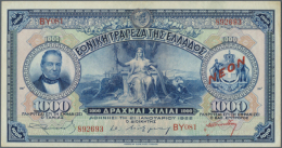 1000 Drachmai 1922 P. 69a, Very Crisp Original With Only A Light Center Bend, No Stronger Folds, No Holes Or Tears,... - Greece