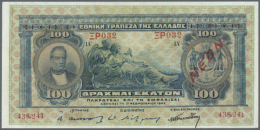 100 Drachmai 1922 P. 67a, Strongnes In Paper And Nice Colors, No Holes, But Some Smaller Professional Repairs At... - Greece