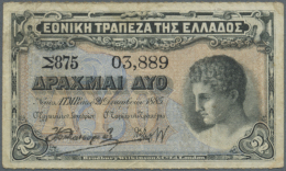 2 Drachmai 1885 P. 41, Used With Folds, But No Holes Or Tears, Still Strong Paper, Condition: F+. (D) - Greece