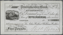 Pembrokeshire Bank 5 Pounds 18xx P. NL, Outing1479b, ICG Graded 63* UNC. (D) - Other & Unclassified