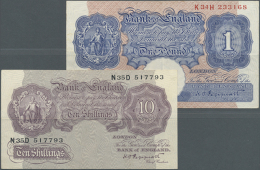 Set Of 2 Notes Containing 10 Shillings ND(1940-48) P. 366 (VF+) And 1 Pound ND(1940-48) P. 367a (VF+), Nice Set. (2... - Other & Unclassified