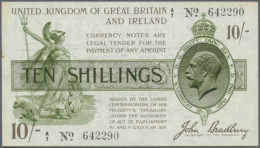 10 Shillings ND(1918) P. 350a, Seldom Seen Note, With 3 Vertical Folds, Light Staining At Left And Upper Border, No... - Other & Unclassified