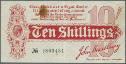 10 Shillings ND P. 346, T9/TR1a, Folded And With A Rusty Hole At Upper Left, Condition: F (because Of The Hole) (D) - Other & Unclassified