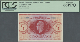 5 Francs L.1944 P. 15a, PCGS Graded Gem New 66PPQ (R) - Other & Unclassified