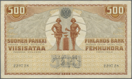 500 Markkaa ND(1918) P. 23, Several Vertical And A Horizontal Fold, No Holes Or Tears, Still Very Strong Paper And... - Finland